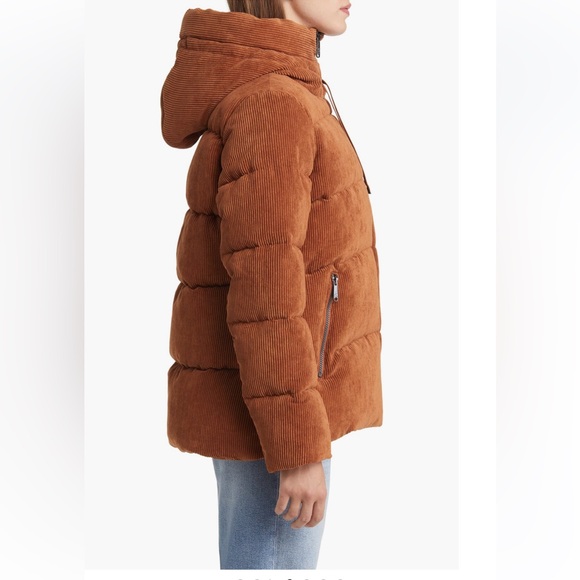 Sam Edelman corduroy puffer jacket, xs, cognac, women’s, new with tag - Picture 2 of 6